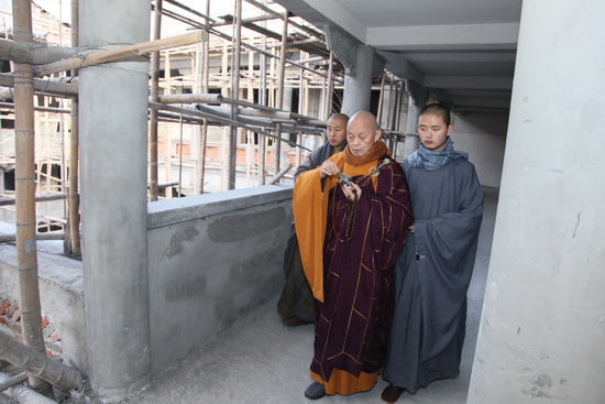 净慧老和尚主持芦花庵新建禅堂封顶仪式