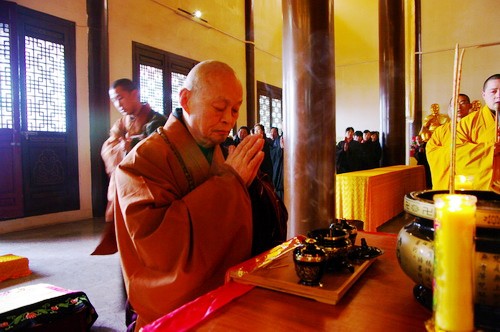 净慧老和尚参加花朝节开幕式及庆福寺待建工程奠基仪式