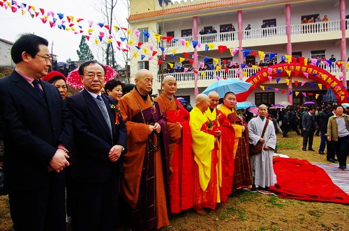 净慧老和尚参加花朝节开幕式及庆福寺待建工程奠基仪式