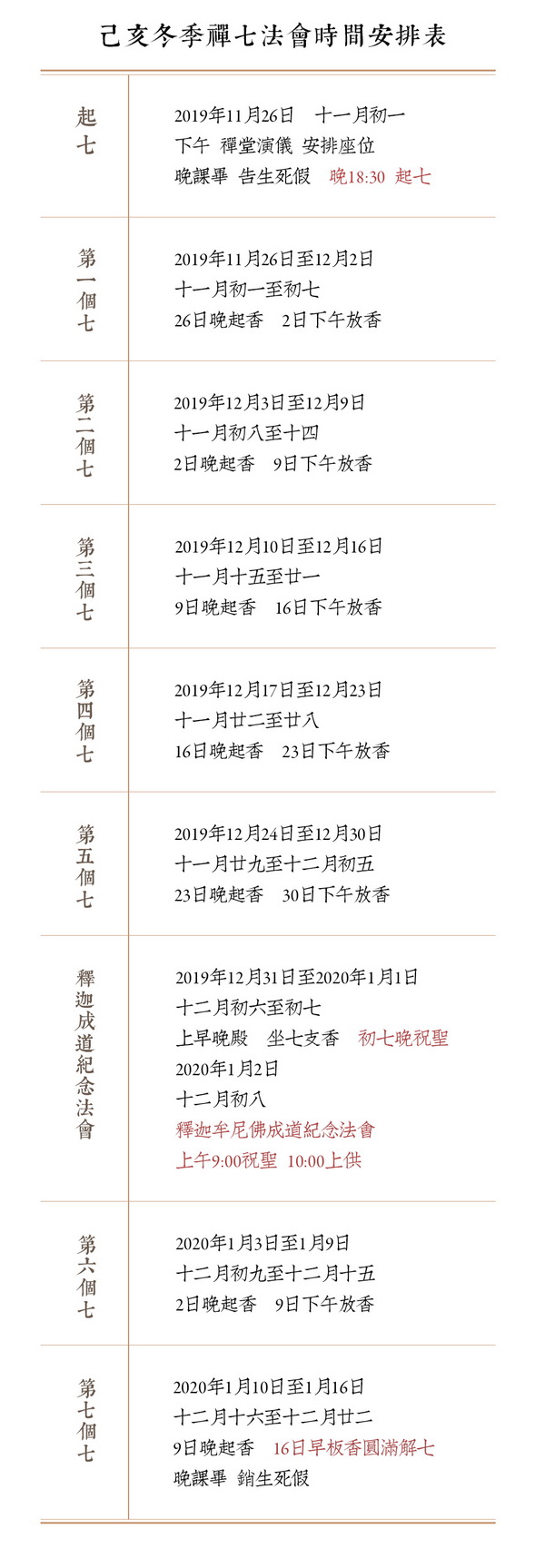 四祖寺己亥年(2019)第十七届冬季禅七法会通启 四祖寺己亥年(2019)第十七届冬季禅七法会通启